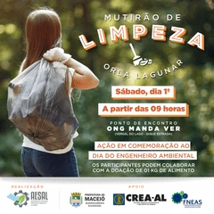 Mutirão reunirá voluntários para limpeza na orla lagunar no sábado (1º)