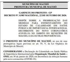 Decreto prorroga medidas de enfrentamento à Covid-19