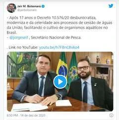 Bolsonaro edita decreto que facilita criação de peixes no país
