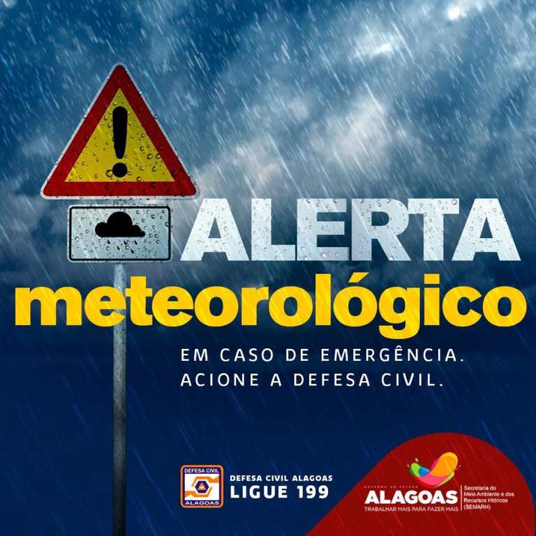 Com previsão de mais chuvas para os próximos dias, Sala de Alerta emite alerta Meteorológico