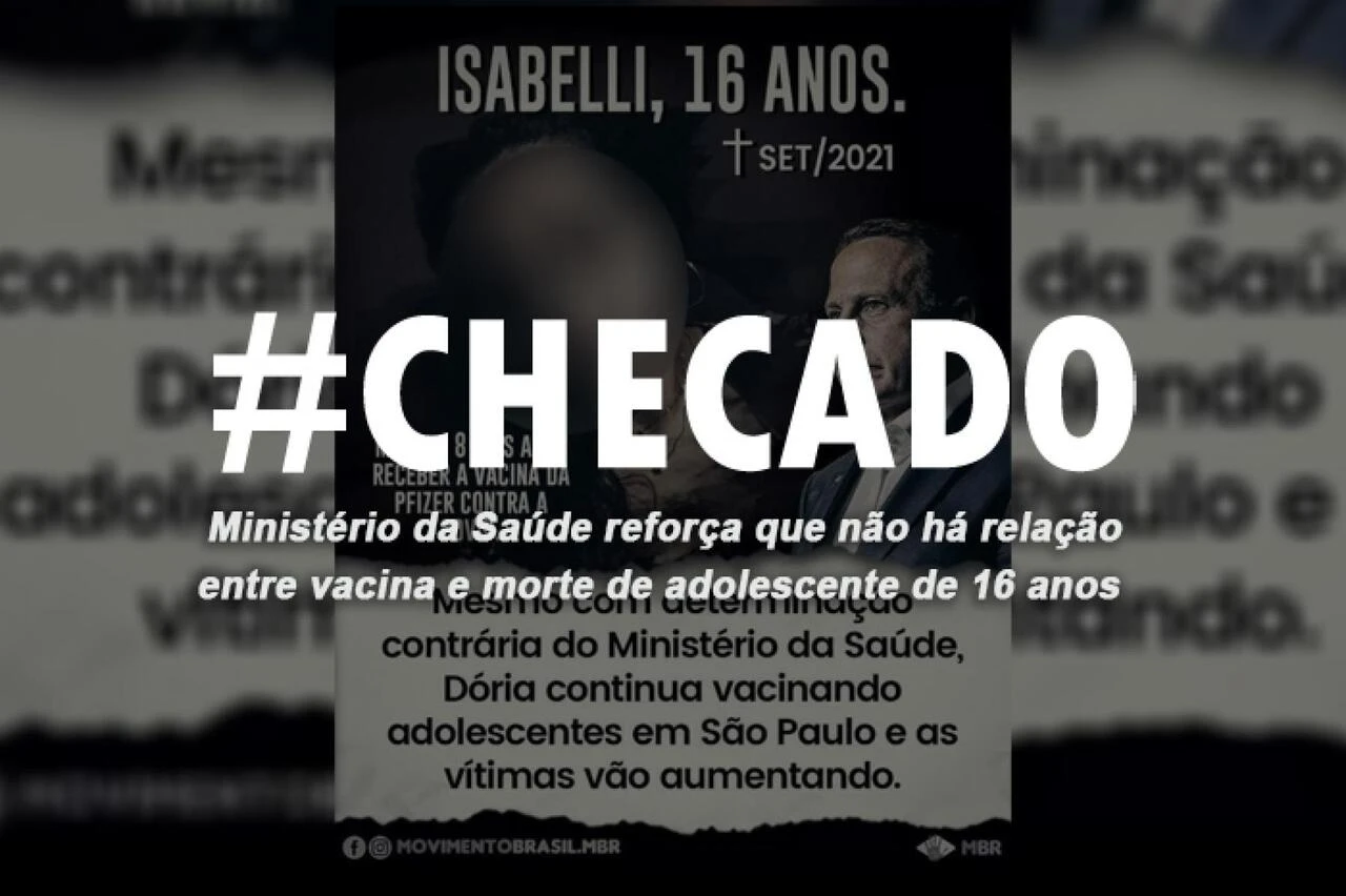 Checado: Análises não identificam relação entre vacina e morte de adolescente
