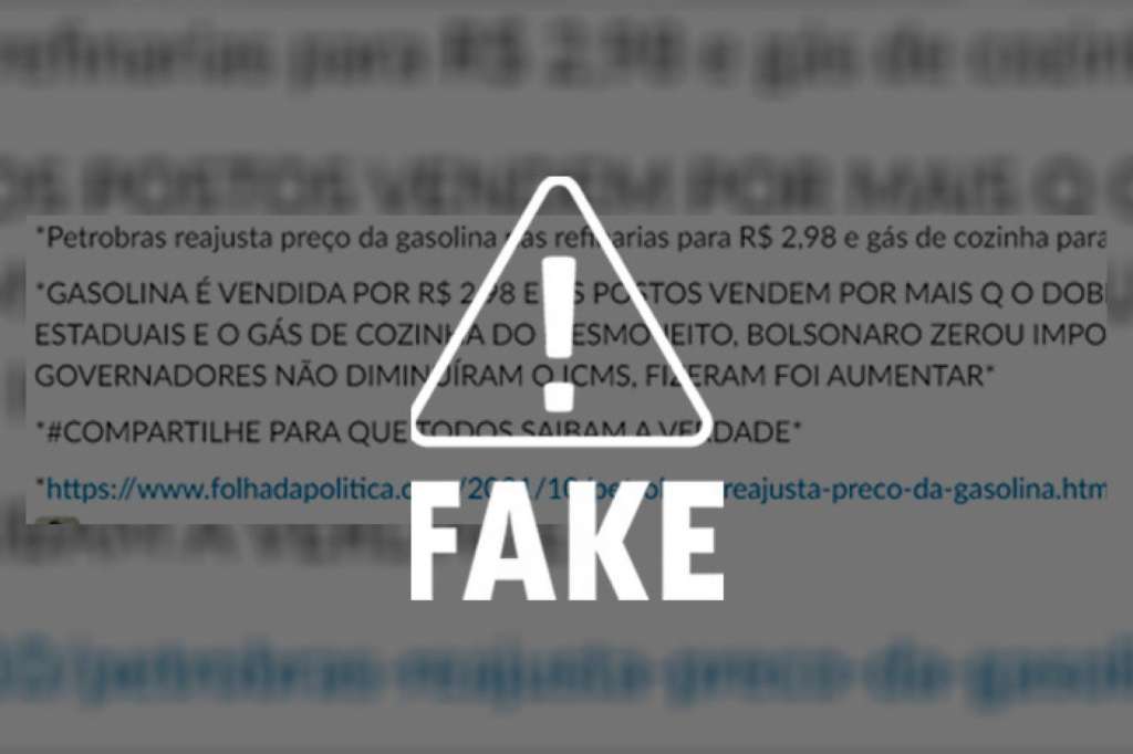 É falso que governadores aumentaram imposto sobre gasolina e gás de cozinha