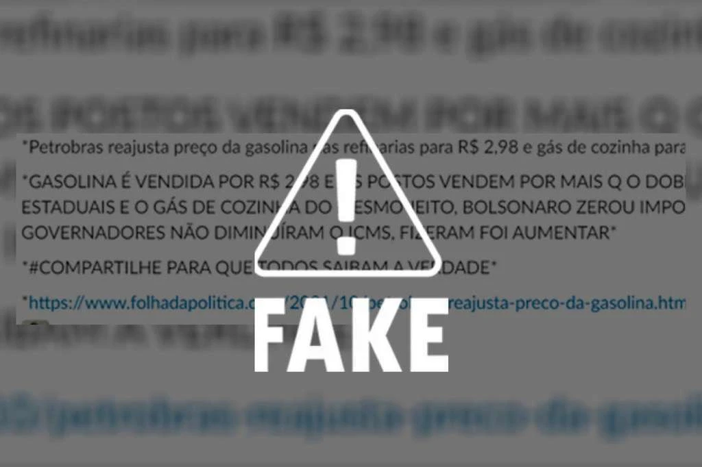 É falso que governadores aumentaram imposto sobre gasolina e gás de cozinha