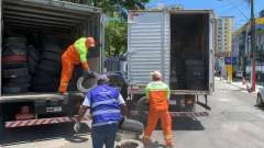 Mutirão para conter avanço da dengue recolhe mais de 3 mil pneus em Maceió
