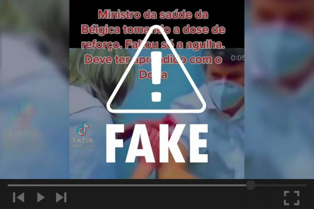 É falso que ministro da Saúde da Bélgica tenha fingido tomar vacina contra Covid-19