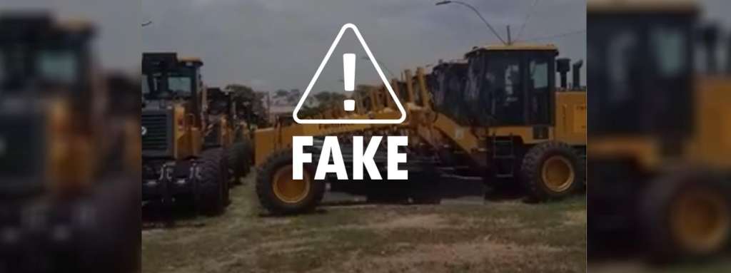 É falso que Governo de Alagoas tenha adesivado motoniveladoras adquiridas com recursos federais