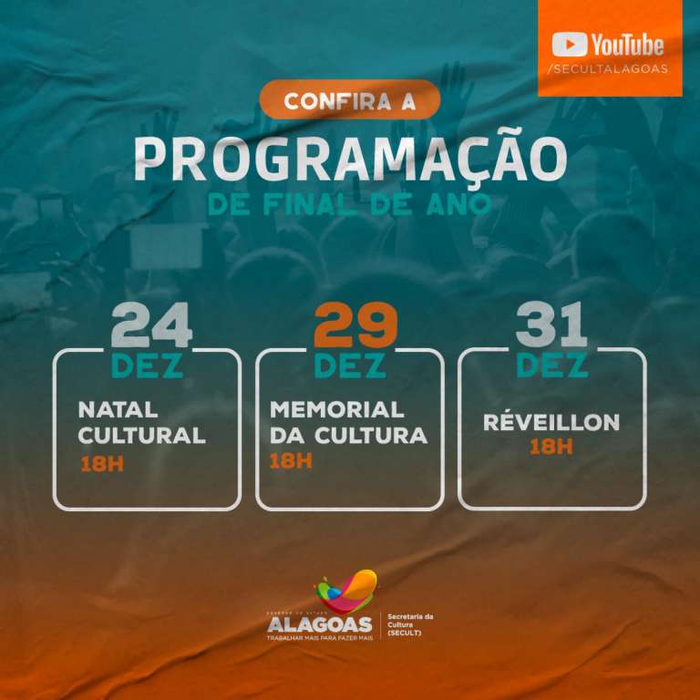 Secult divulga programação on-line para festas de fim de ano