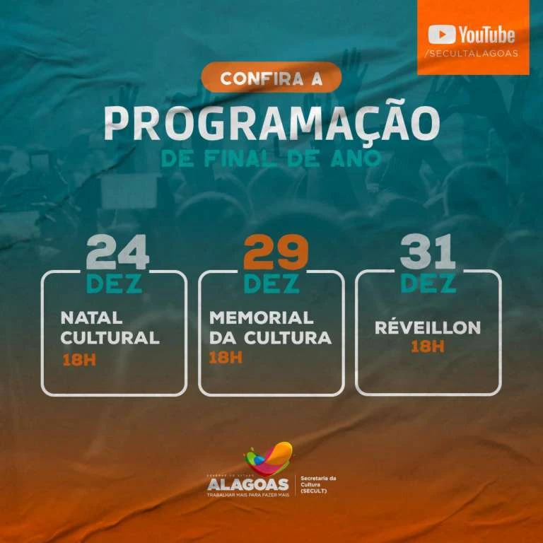 Secult divulga programação on-line para festas de fim de ano