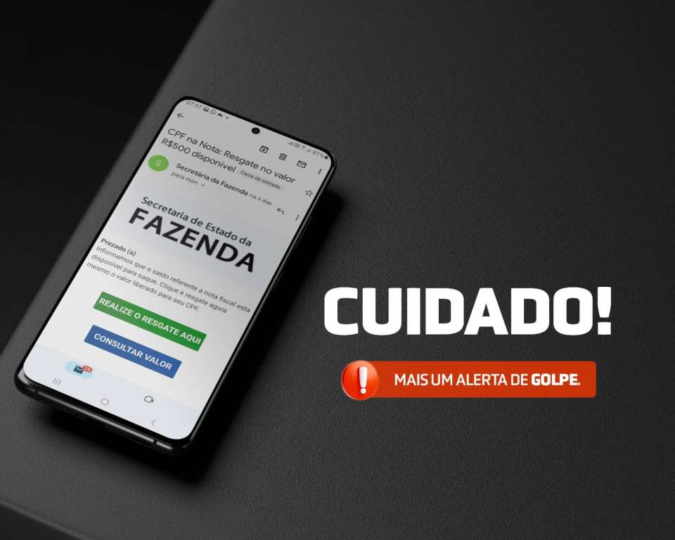 É falso que Sefaz-AL informe o resultado de premiações da NFC via e-mail