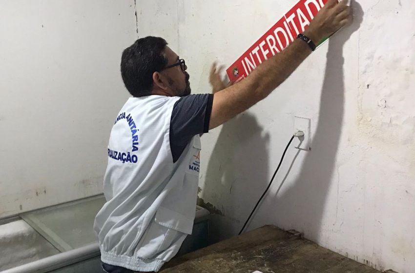 Vigilância Sanitária interdita lanchonete no bairro do Trapiche